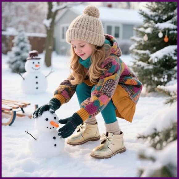 Vintage Leather Embroidered Toddler Girls Boots Mid Calf Water Resistant - Picture 3 of 8